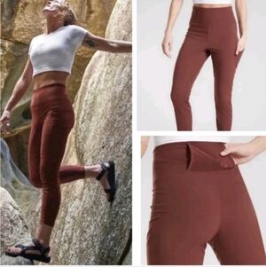 Athlete Trekkie Hybrid Crop Tight Sz 10 Cognac Brown